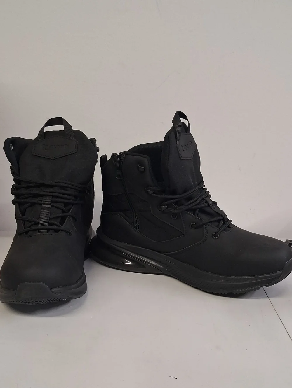 NWOT Mens Cennid Black Tactical Boots, Wide, Waterproof, Orthopedic